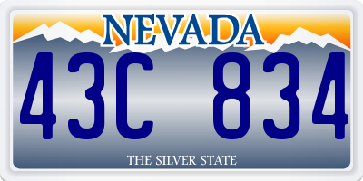 NV license plate 43C834