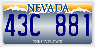 NV license plate 43C881