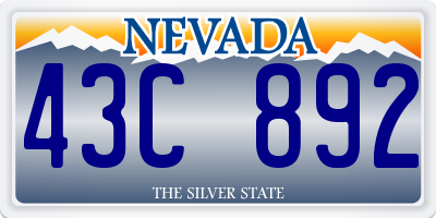 NV license plate 43C892