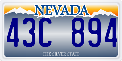 NV license plate 43C894
