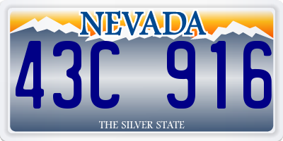 NV license plate 43C916