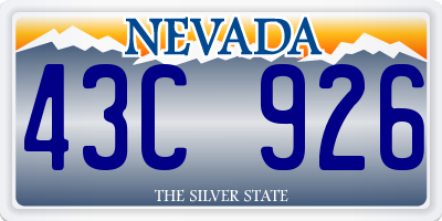 NV license plate 43C926