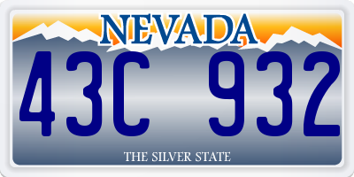 NV license plate 43C932