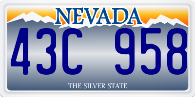 NV license plate 43C958