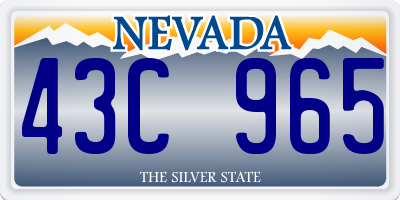 NV license plate 43C965