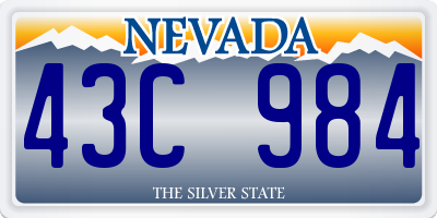 NV license plate 43C984