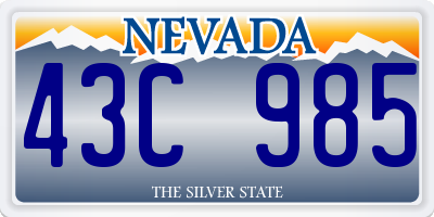 NV license plate 43C985