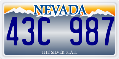 NV license plate 43C987