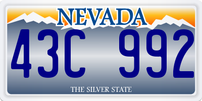 NV license plate 43C992