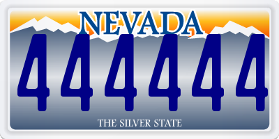 NV license plate 444444