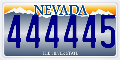 NV license plate 444445