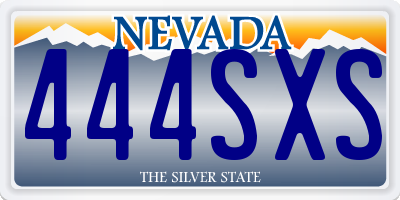 NV license plate 444SXS