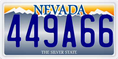 NV license plate 449A66