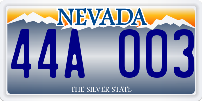 NV license plate 44A003