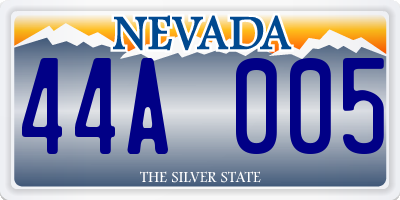 NV license plate 44A005