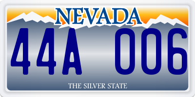 NV license plate 44A006