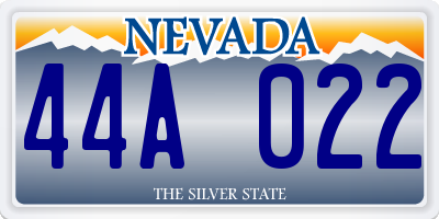 NV license plate 44A022