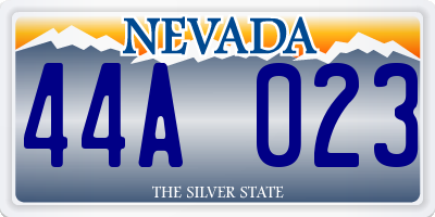 NV license plate 44A023