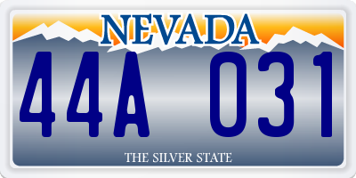 NV license plate 44A031