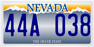 NV license plate 44A038