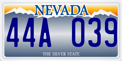 NV license plate 44A039