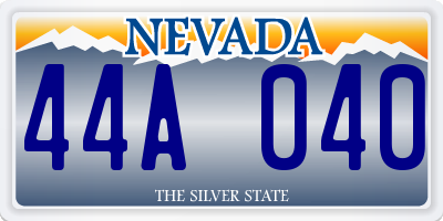 NV license plate 44A040