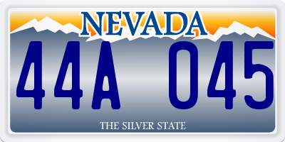 NV license plate 44A045