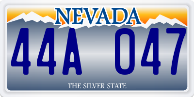 NV license plate 44A047
