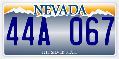 NV license plate 44A067
