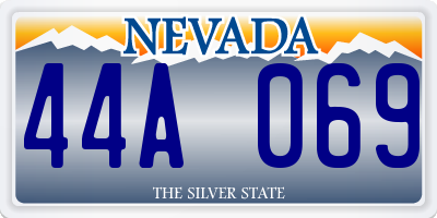 NV license plate 44A069