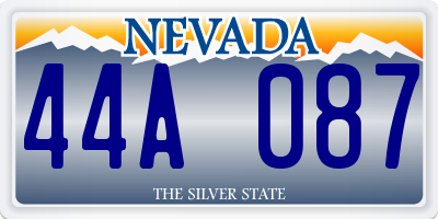 NV license plate 44A087