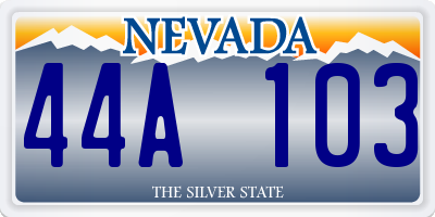 NV license plate 44A103