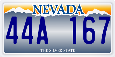 NV license plate 44A167