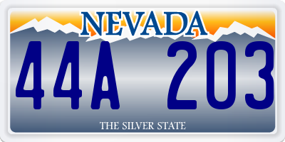 NV license plate 44A203