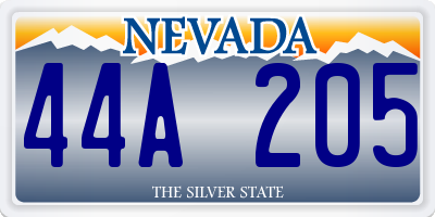 NV license plate 44A205