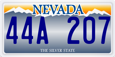 NV license plate 44A207