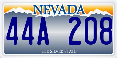 NV license plate 44A208