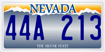 NV license plate 44A213