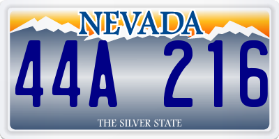 NV license plate 44A216