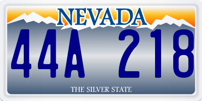 NV license plate 44A218
