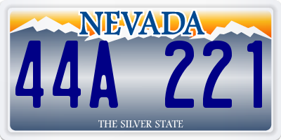NV license plate 44A221