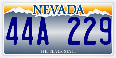 NV license plate 44A229