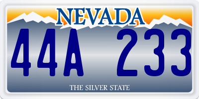 NV license plate 44A233