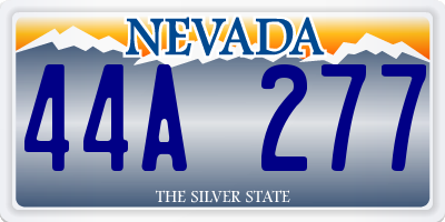 NV license plate 44A277