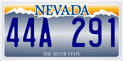 NV license plate 44A291
