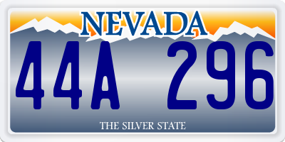 NV license plate 44A296