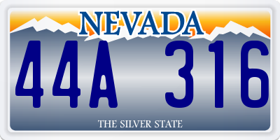 NV license plate 44A316