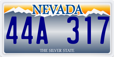 NV license plate 44A317