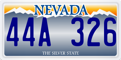 NV license plate 44A326