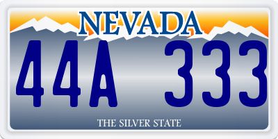NV license plate 44A333